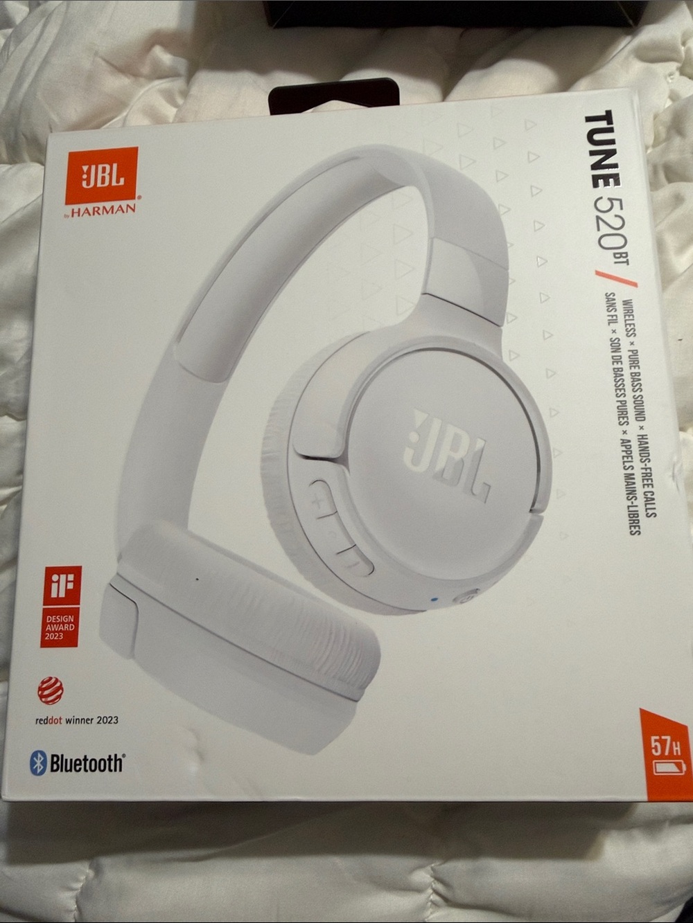 JBL White Wireless Over-Ear Headphones